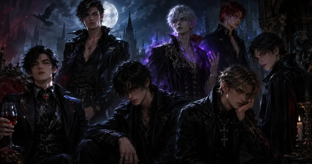 vampire boy names — young vampire male characters with dark gothic energy and real-life appeal