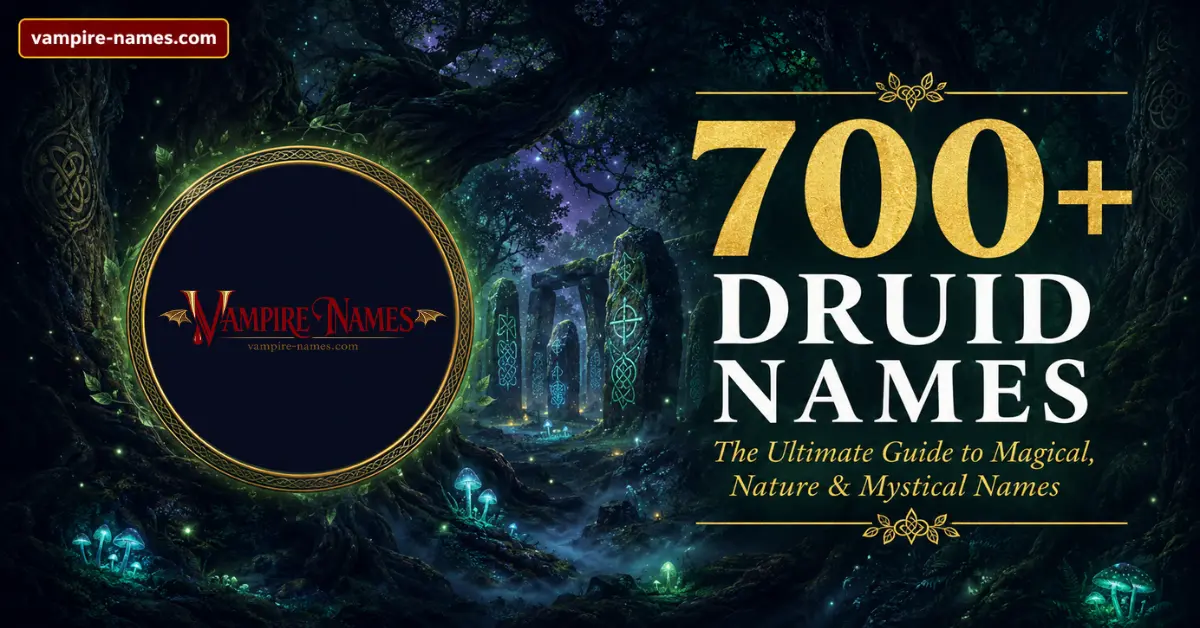 700+ druid names — featured image with ancient mystical forest background
