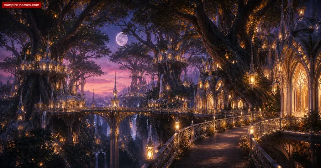 500+ Fantasy Kingdom Names with Meaning 5 elven kingdom names — fantasy elf city in enchanted forest