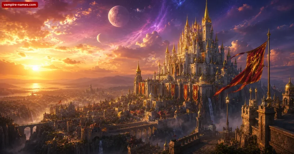 500+ Fantasy Kingdom Names with Meaning 2 fantasy kingdom names — epic castle landscape for worldbuilders