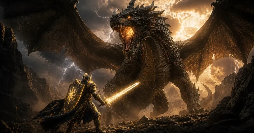 fantasy knight names dragon battle