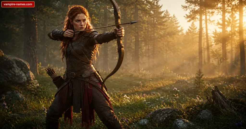 700+ Archer Names with Meanings 4 female archer names — strong female archer character fantasy art