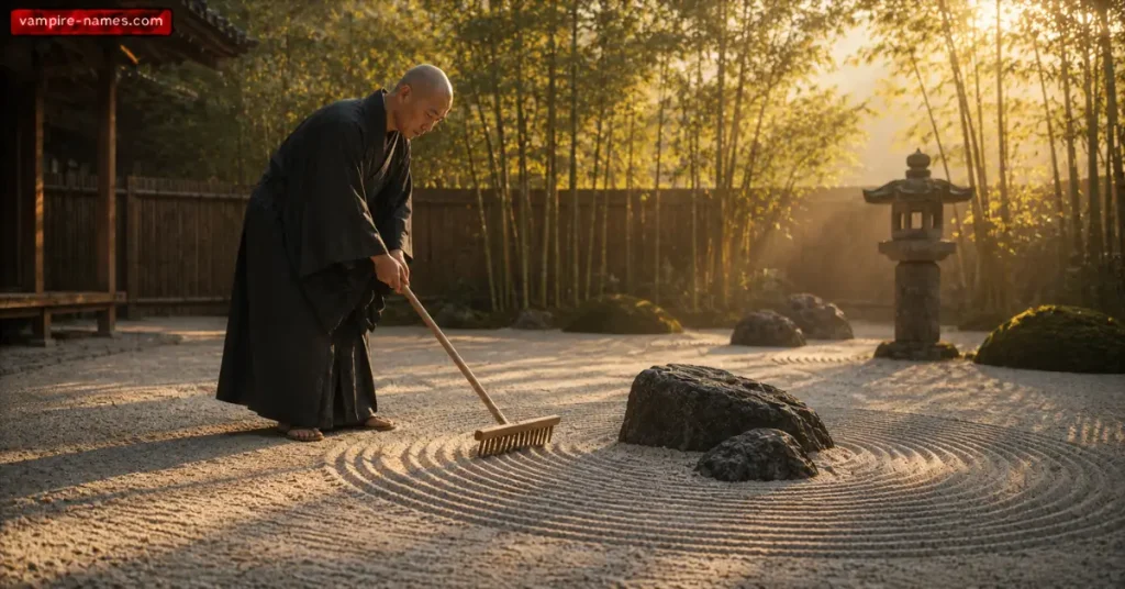 700+ Monk Names with Meanings 4 Japanese monk names โ Zen monk sand garden dawn meditation