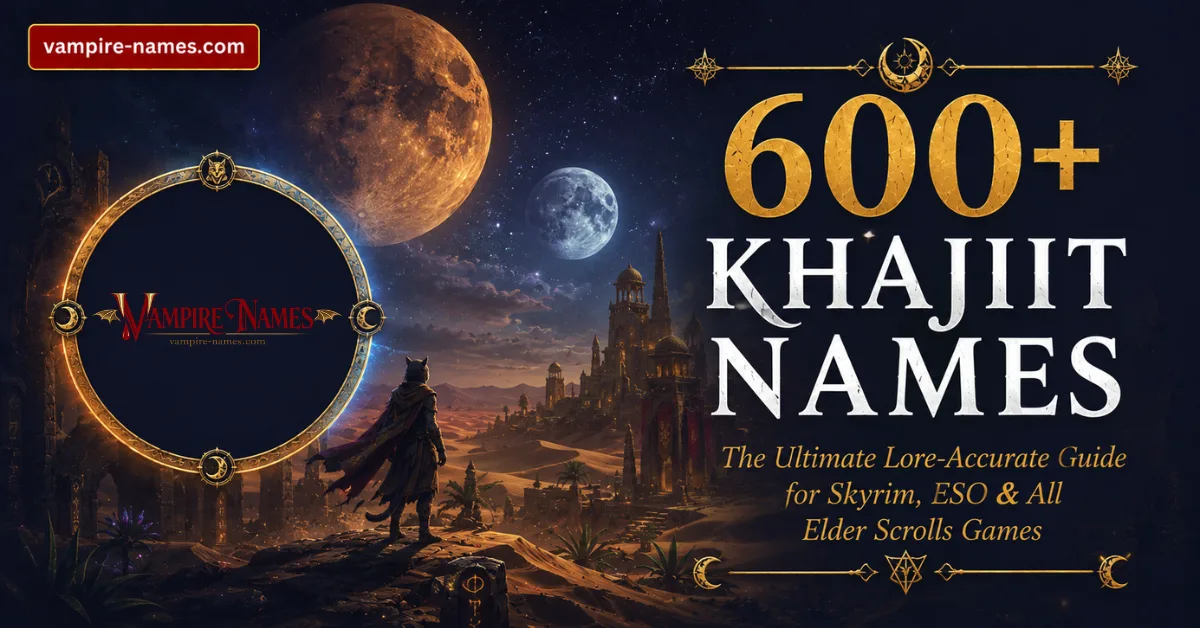 600+ khajiit names — featured image with elder scrolls desert night background