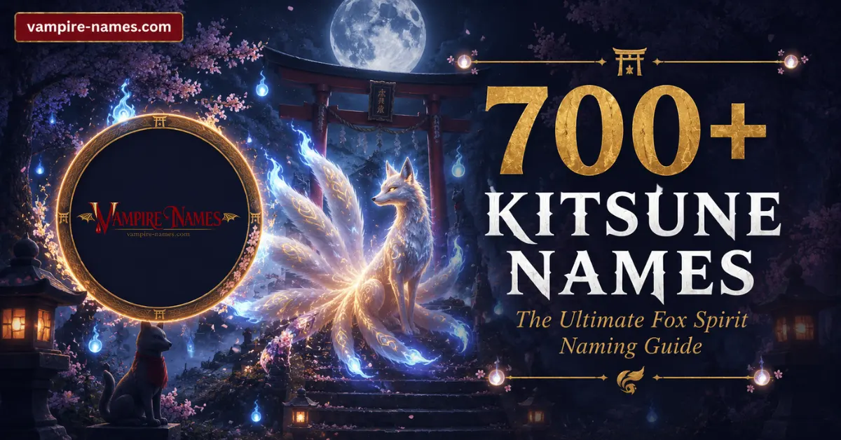 700+ kitsune names — featured image with mystical japanese fox spirit background