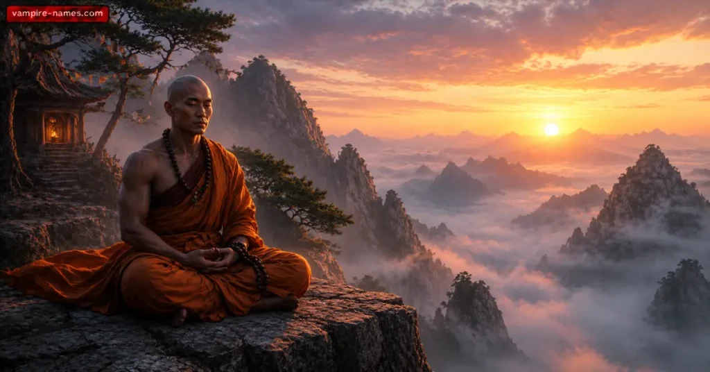 700+ Monk Names with Meanings 2 monk names โ warrior monk meditation mountain peak dawn concept art