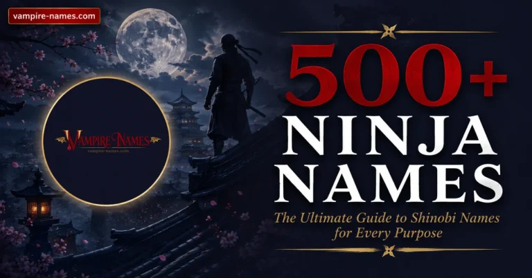 500+ ninja names — featured image with dark japanese night background