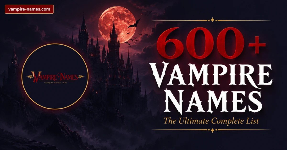 600+ vampire names — featured image with gothic castle background and dark overlay