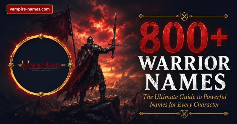 800+ warrior names — featured image with epic warrior battle background