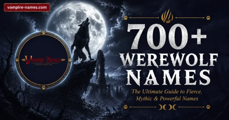 700+ werewolf names — featured image with dramatic full moon forest background
