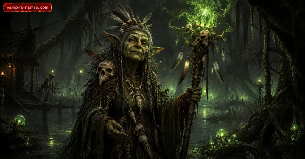 800+ Female Goblin Names 4 best female goblin names โ goblin shaman mystical staff swamp fantasy character art