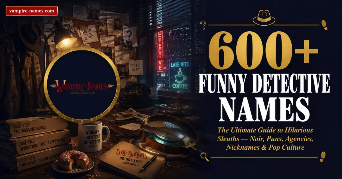 600+ Funny Detective Names 1 600+ funny detective names โ ultimate guide to hilarious sleuths investigators noir puns and agency names featured image