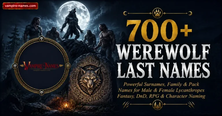 700+ werewolf last names — powerful surnames family and pack names for male and female lycanthropes fantasy DnD featured image