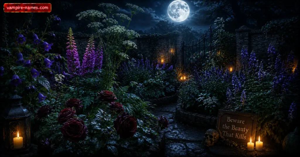 700+ EVIL WITCH NAMES FEMALE 5 witch names poison plants โ dark garden with deadly nightshade belladonna and hemlock moonlit